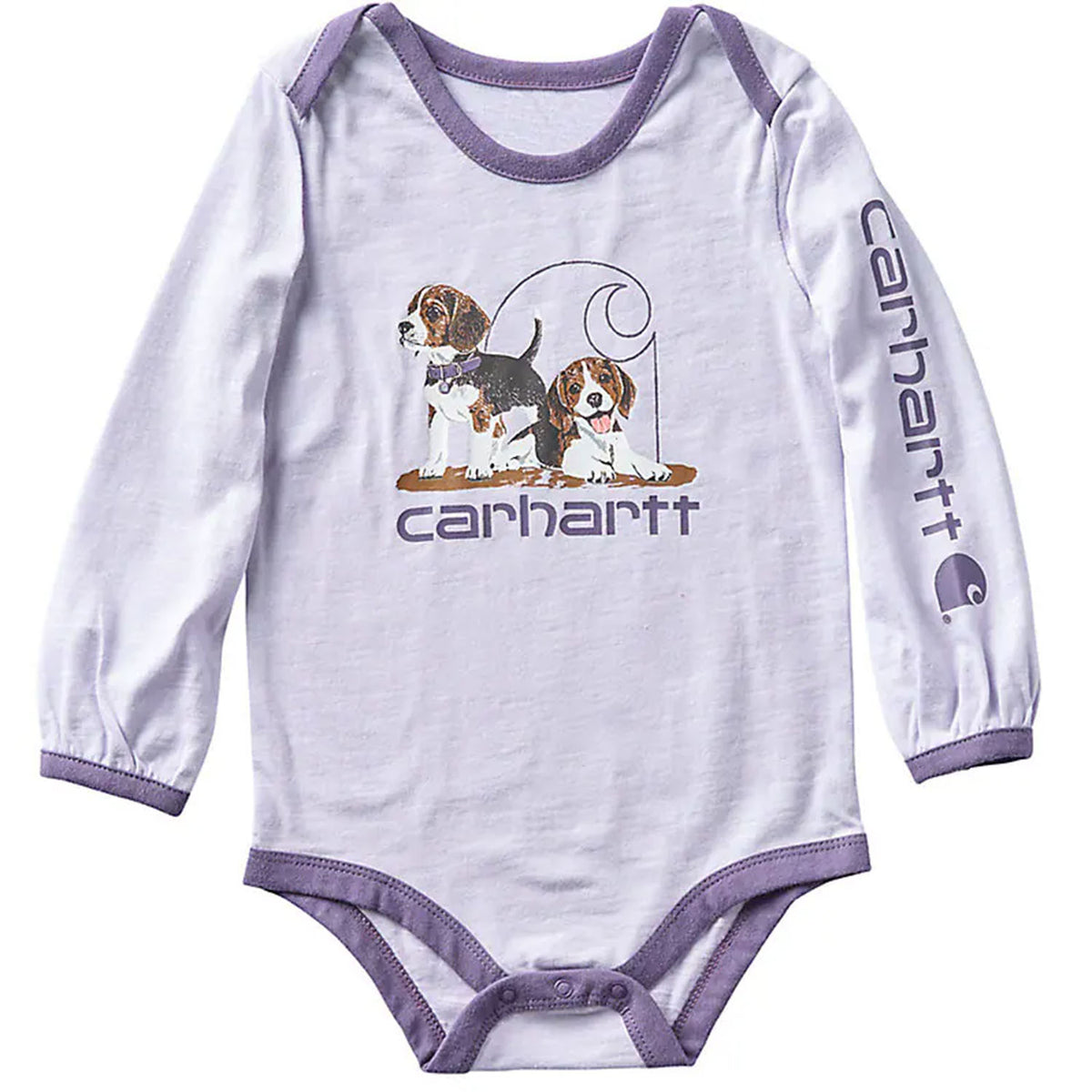 Infant Girls Long Sleeve Puppies Bodysuit