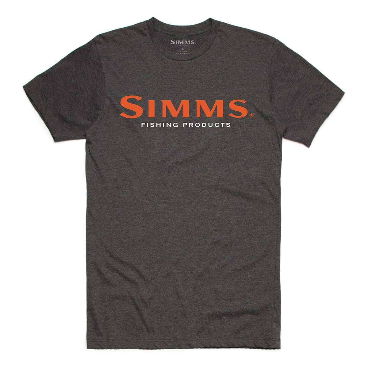 Simms Men's Logo T-Shirt Image in Charcoal Heather