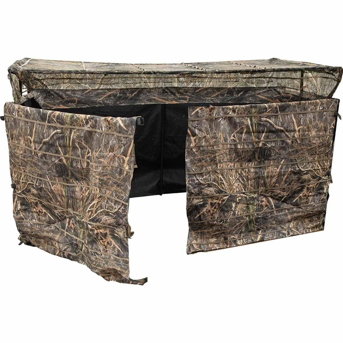 Ghillie 4-Man Blind with No-Shadow Dual Action Top