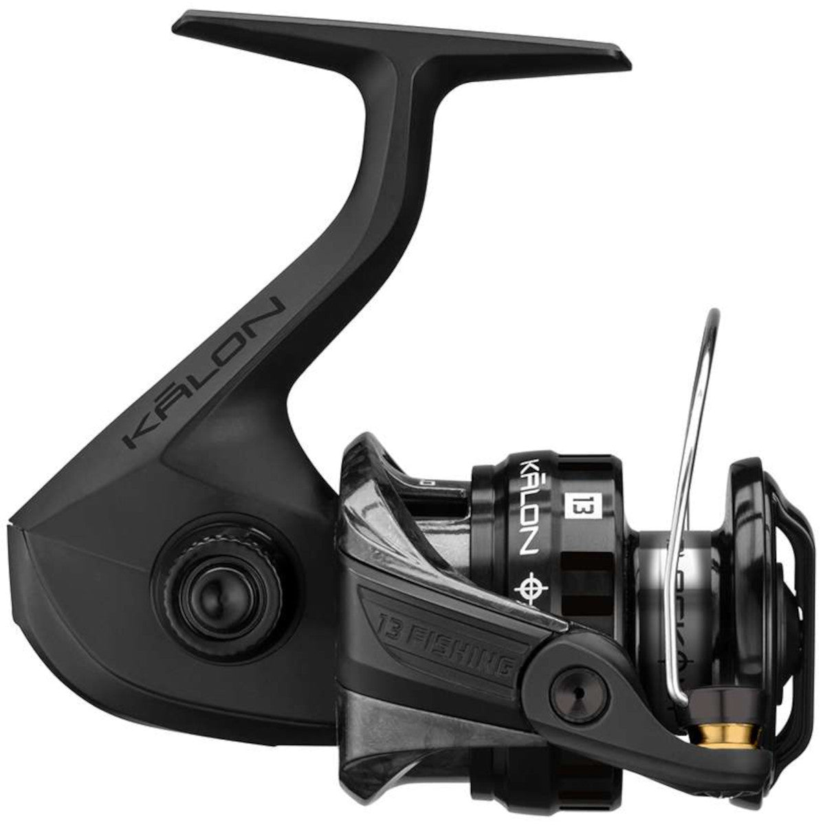 Flipped side image of the 13 Fishing Kalon O "Blackout" Spinning Reel.