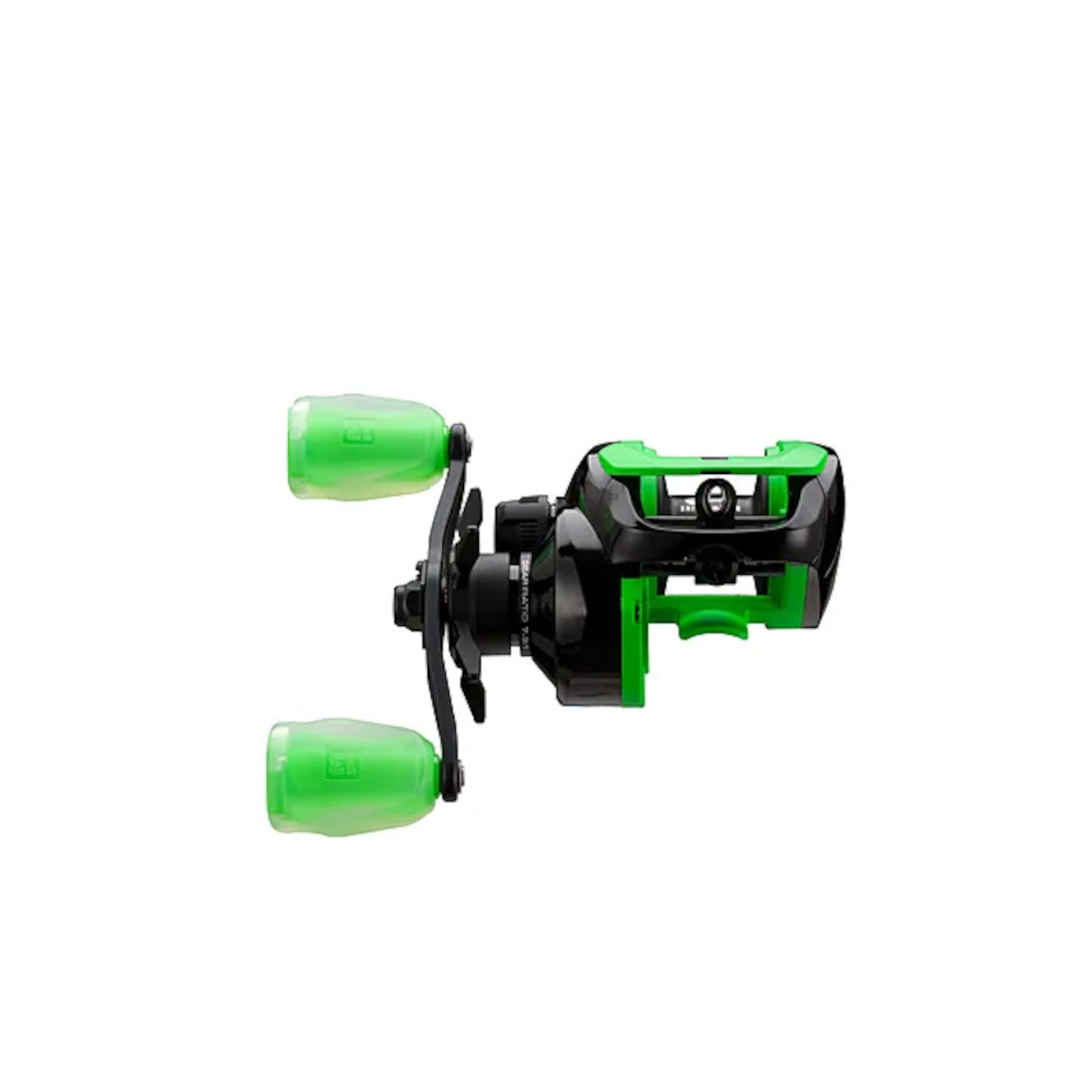 Front image of the Modus R2 Radioactive Baitcast Reel