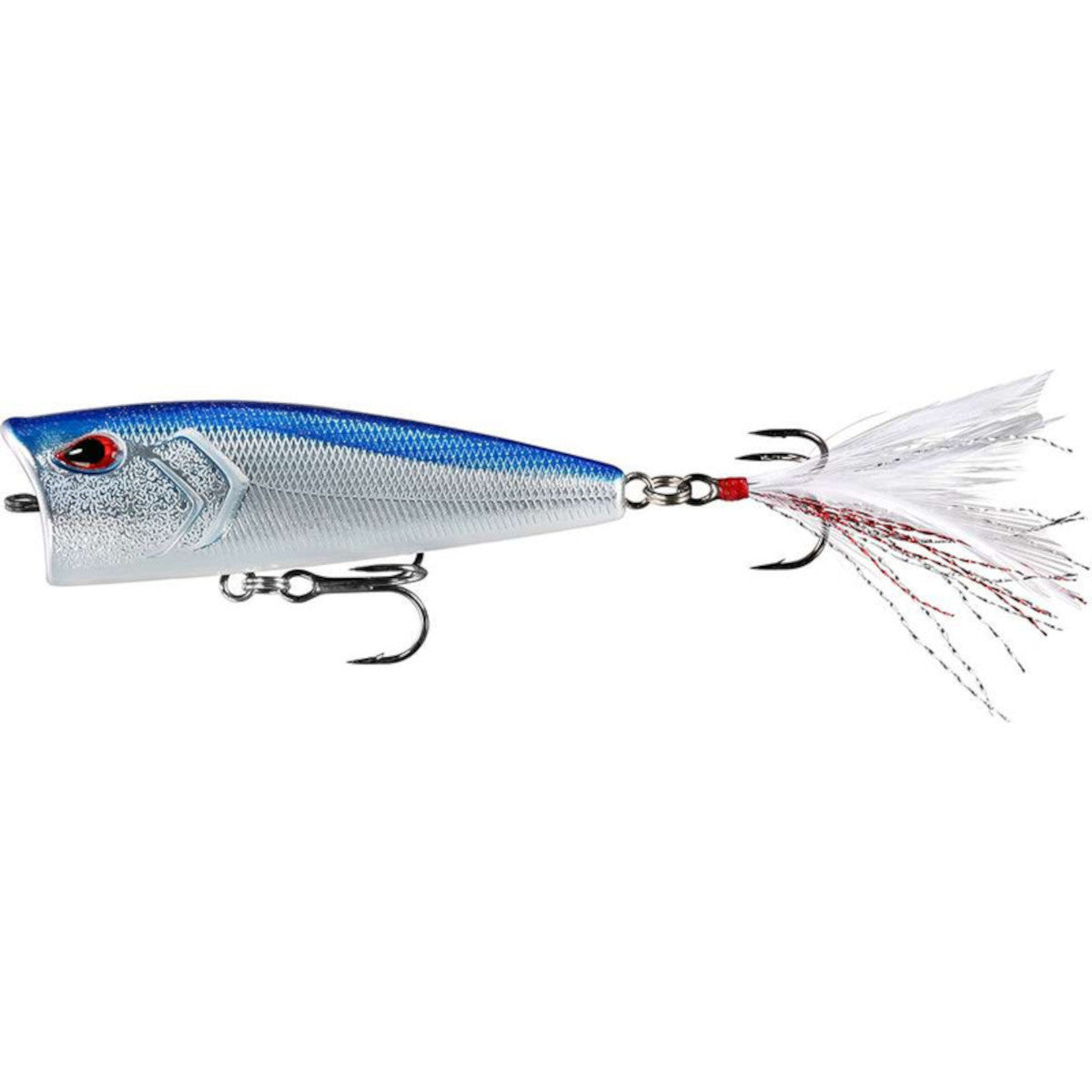 Image of the 13 Fishing Poppy Mc Pop Face Popper Bait in Chrome Blue Back