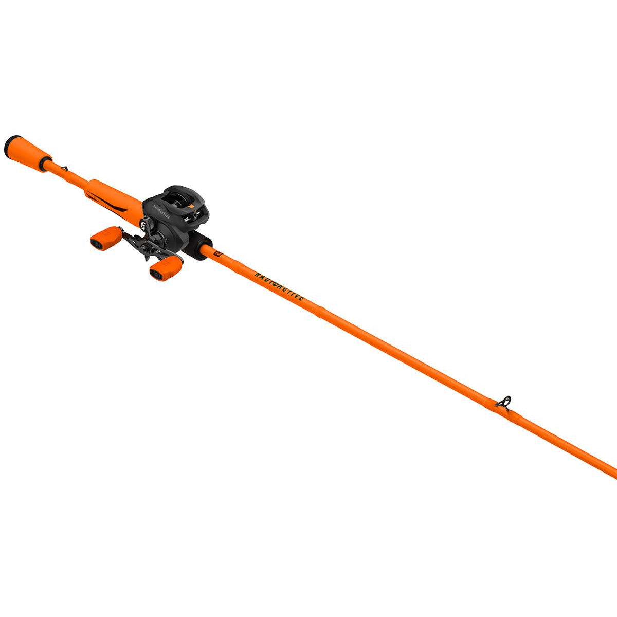 Tilted image of the 13 Fishing Modus Radioactive Baitcast Reel Rod Combo.