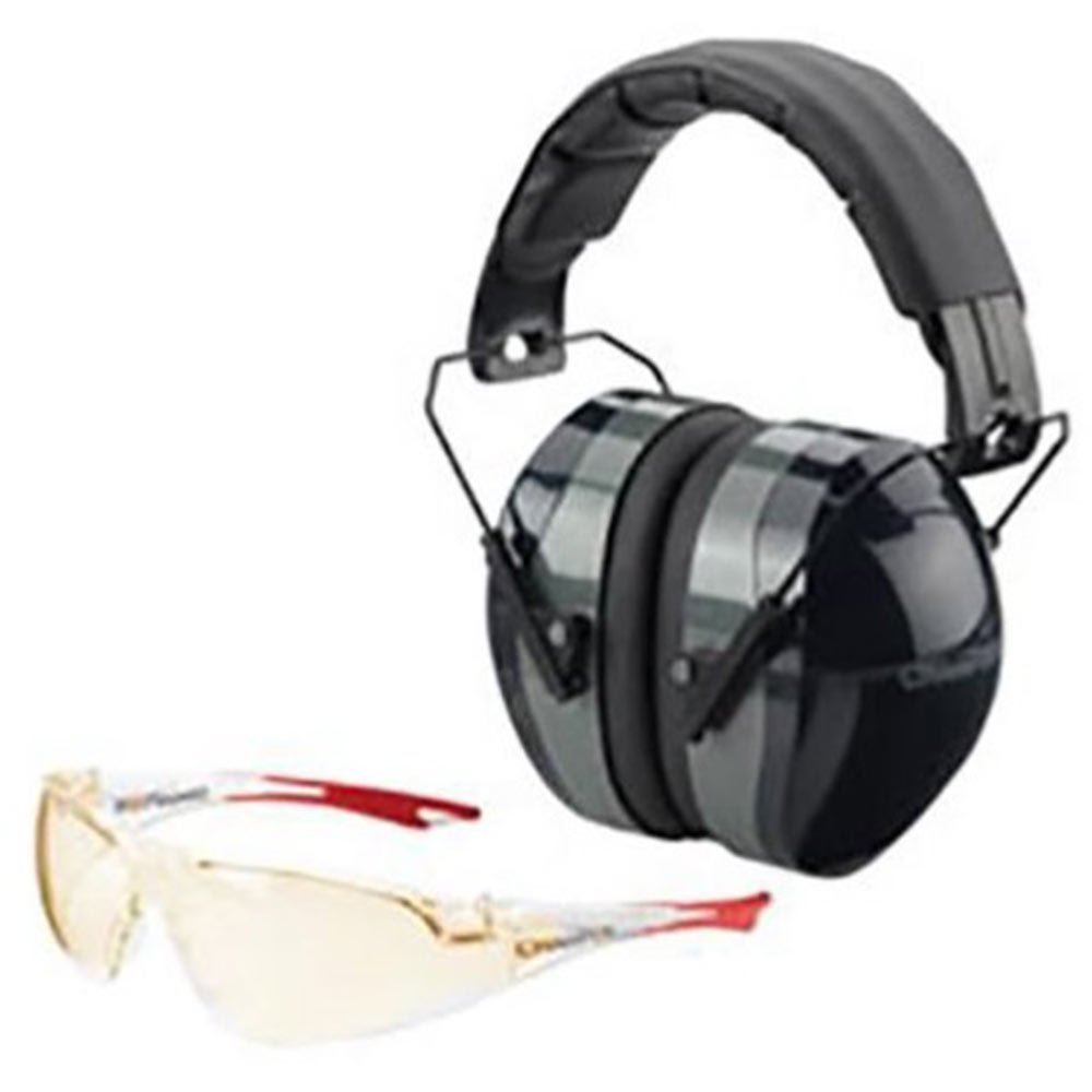 Passive Hearing Protection With Amber Eye Protection