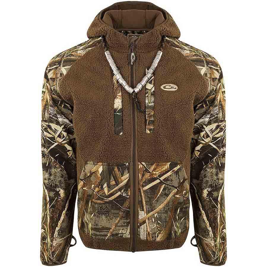 MST Sherpa Fleece Hybrid Liner Full Zip with Hood, Realtree Max 5