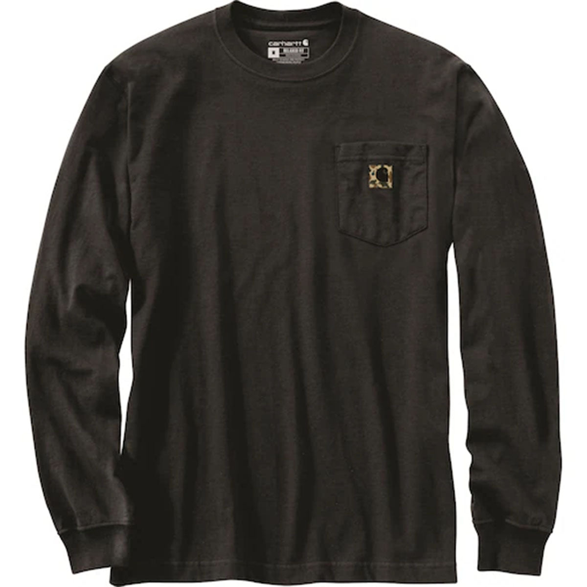 Relaxed Fit Heavyweight Long Sleeve Pocket Camo Graphic T-Shirt