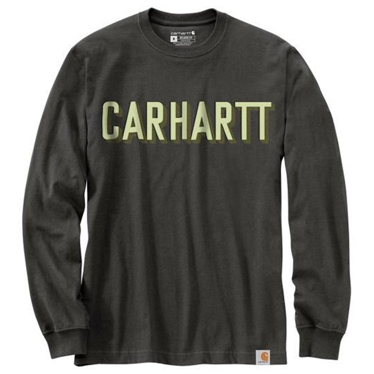 Relaxed Fit Heavyweight Long Sleeve Block Logo T Shirt