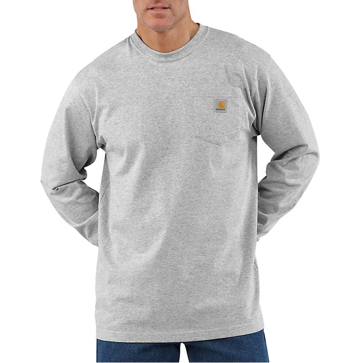 Loose Fit Heavyweight Long Sleeve Pocket T-Shirt