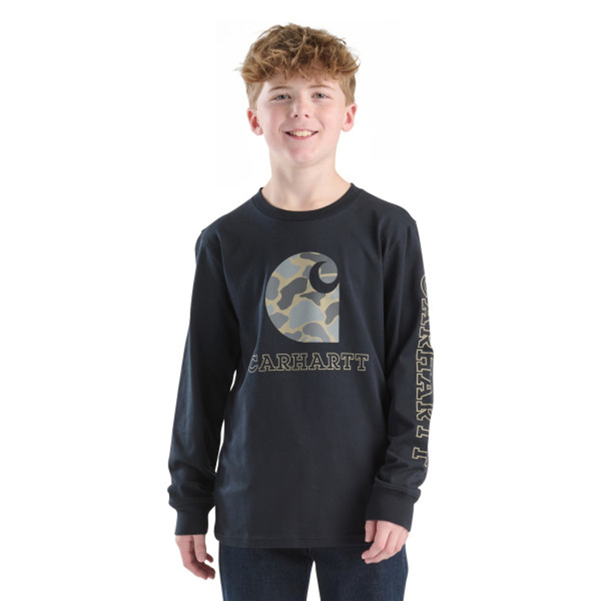 Youth Long Sleeve Camo "C" T-Shirt
