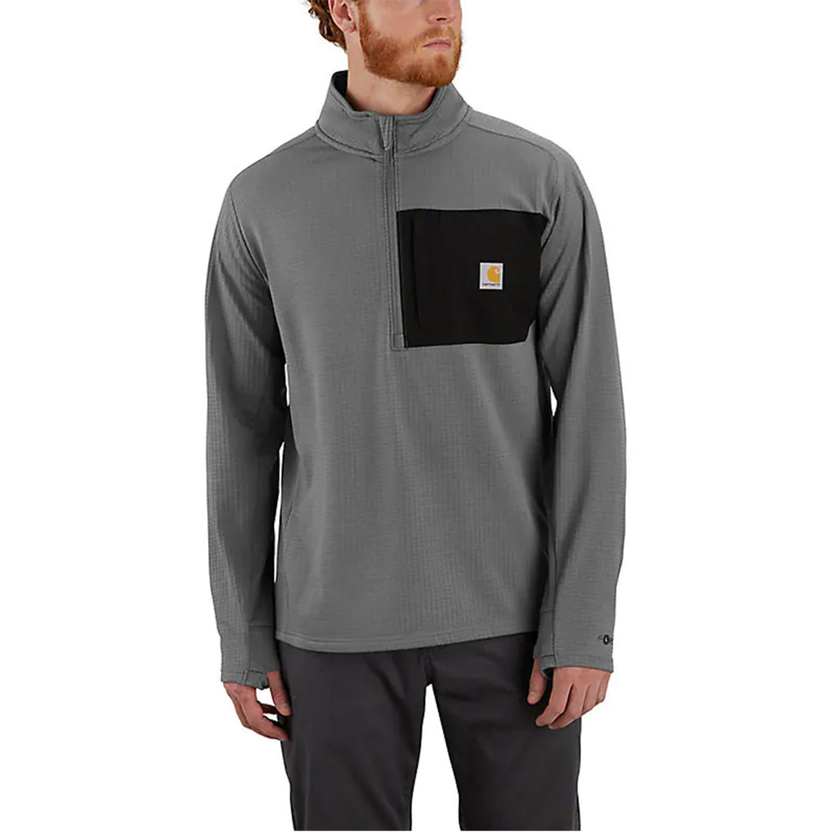 Force Relaxed Fit Mock Neck Half zip Fleece Lined Shirt