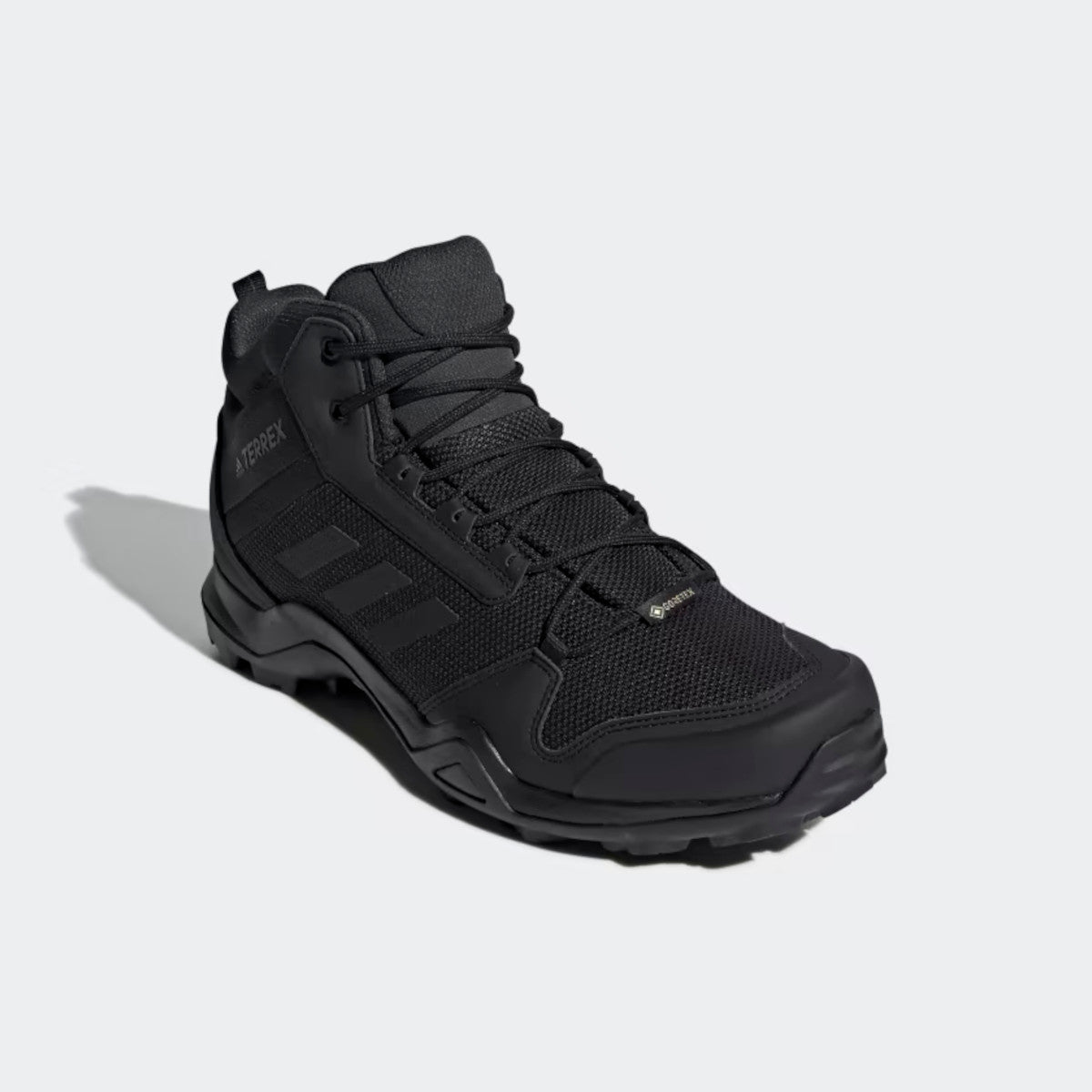 Tilted image of the Adidas TERREX AX3 MID GTX-Black/Carbon
