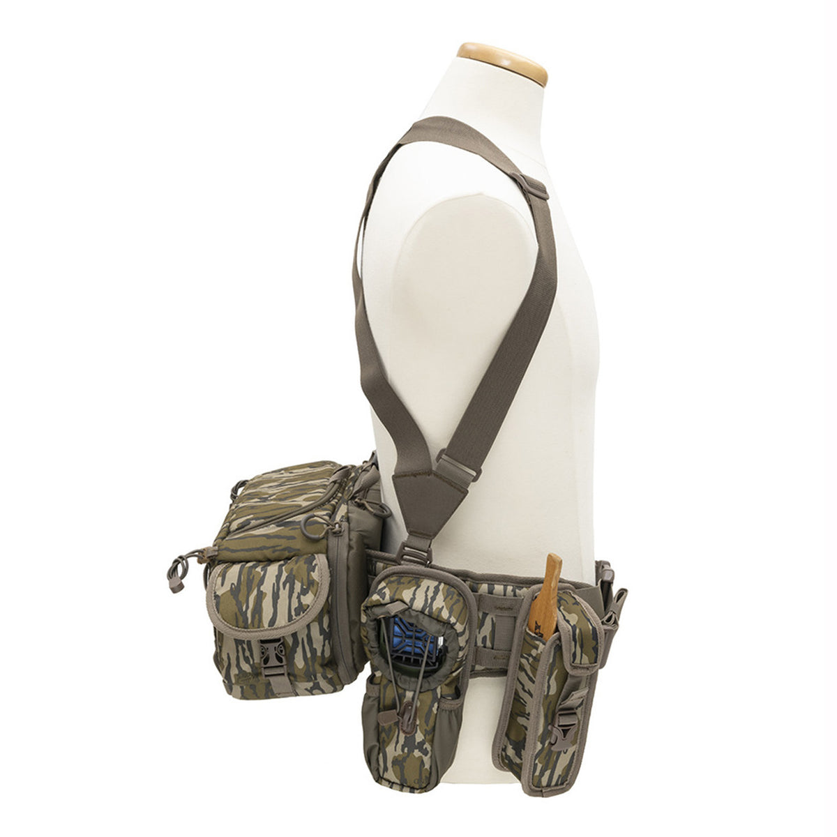 ALPS OutdoorZ Turkey Tracker Hybrid Lumbar/Fanny Pack System Side Image in Mossy Oak Original Bottomland