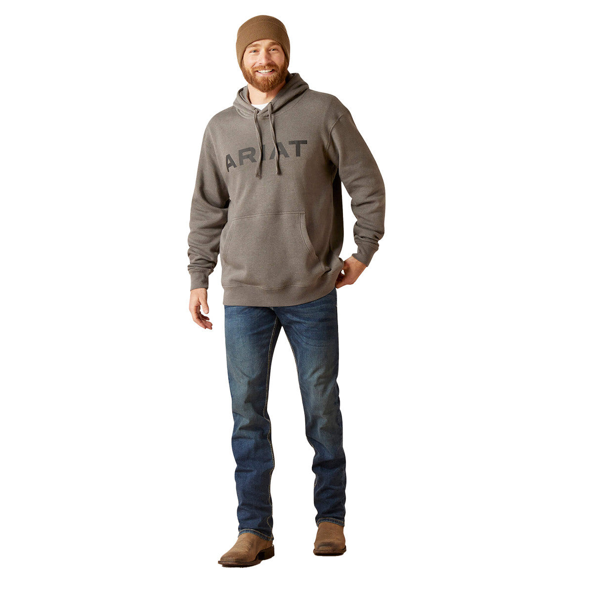 Ariat Logo Hoodie in Grey Heather