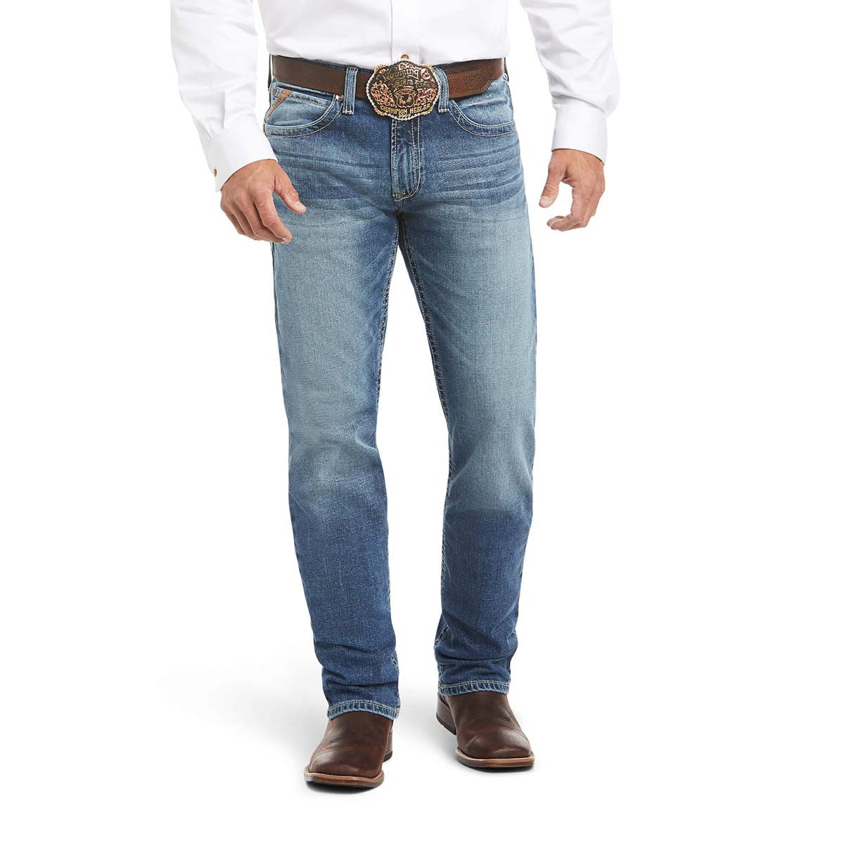 Ariat M4 Low Rise Stretch Shoreway Stackable Straight Leg Jean Front Model Image