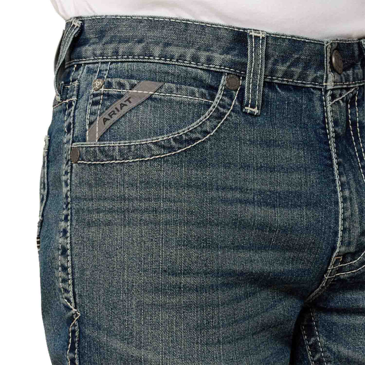Front Pocket Image of the Ariat M8 Slim Mike Taper Jeans.