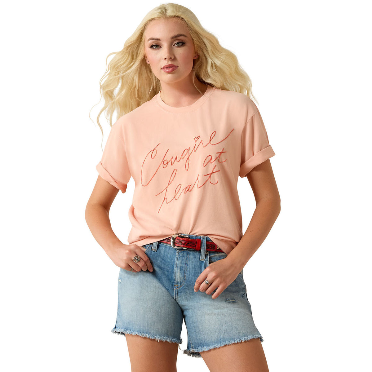 Front Image of the Ariat Women's Cowgirl at Heart T-Shirt.