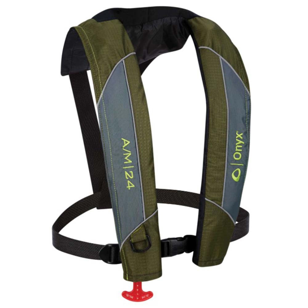 Image of the Onyx Auto-Manual Inflatable Life Jacket in Green