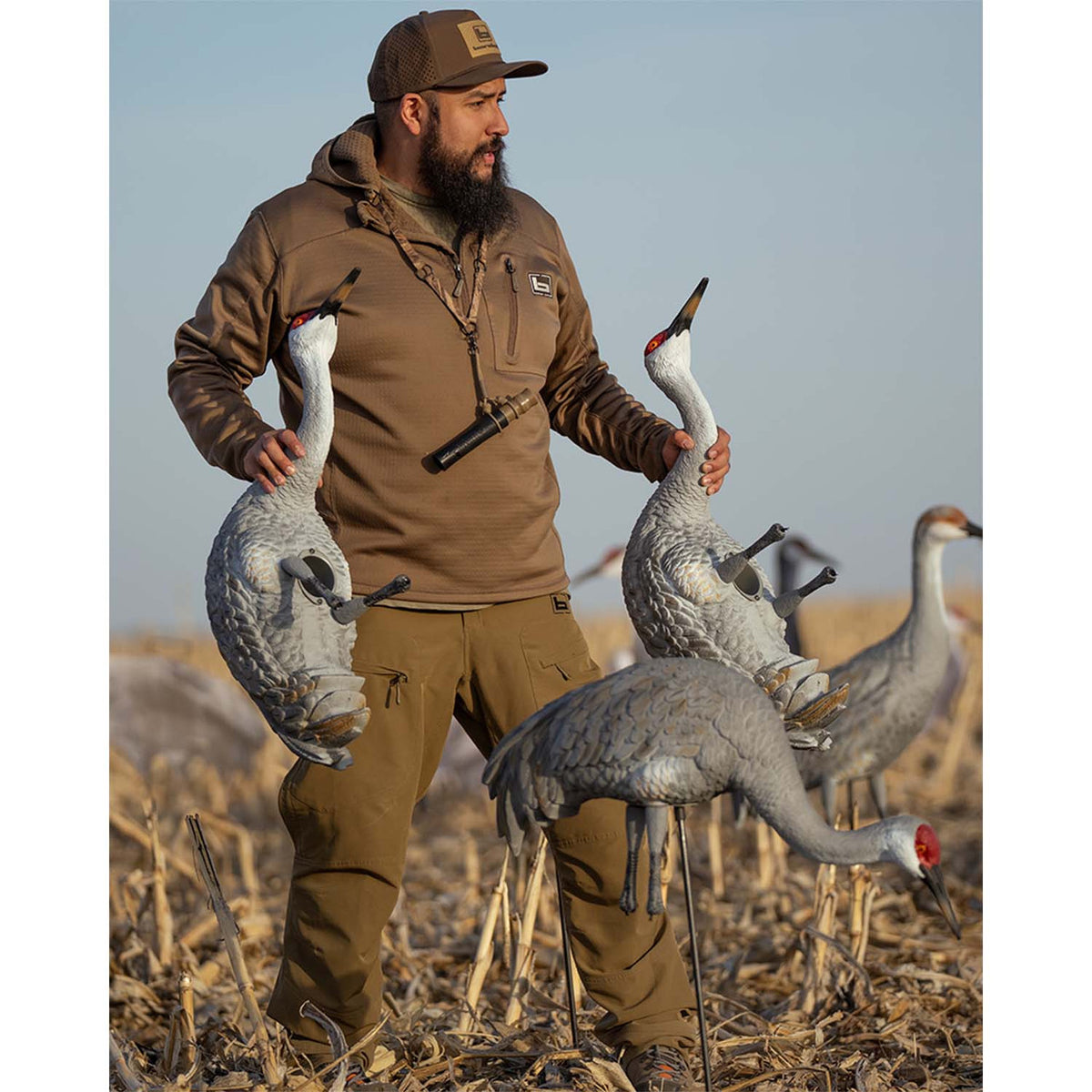 Outdoor image of the Avery Sandhill Crane decoy.