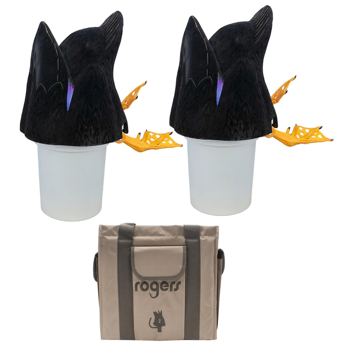 Image of the Avian-X Power Butt Kicker Black Duck Motion Decoy with 2 Slot Motion Decoy Bag.