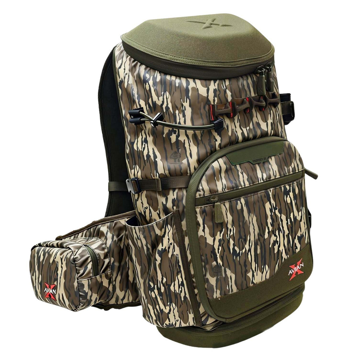 Right Angled Image of the Avian-X BA Backpack in Mossy Oak Bottomland