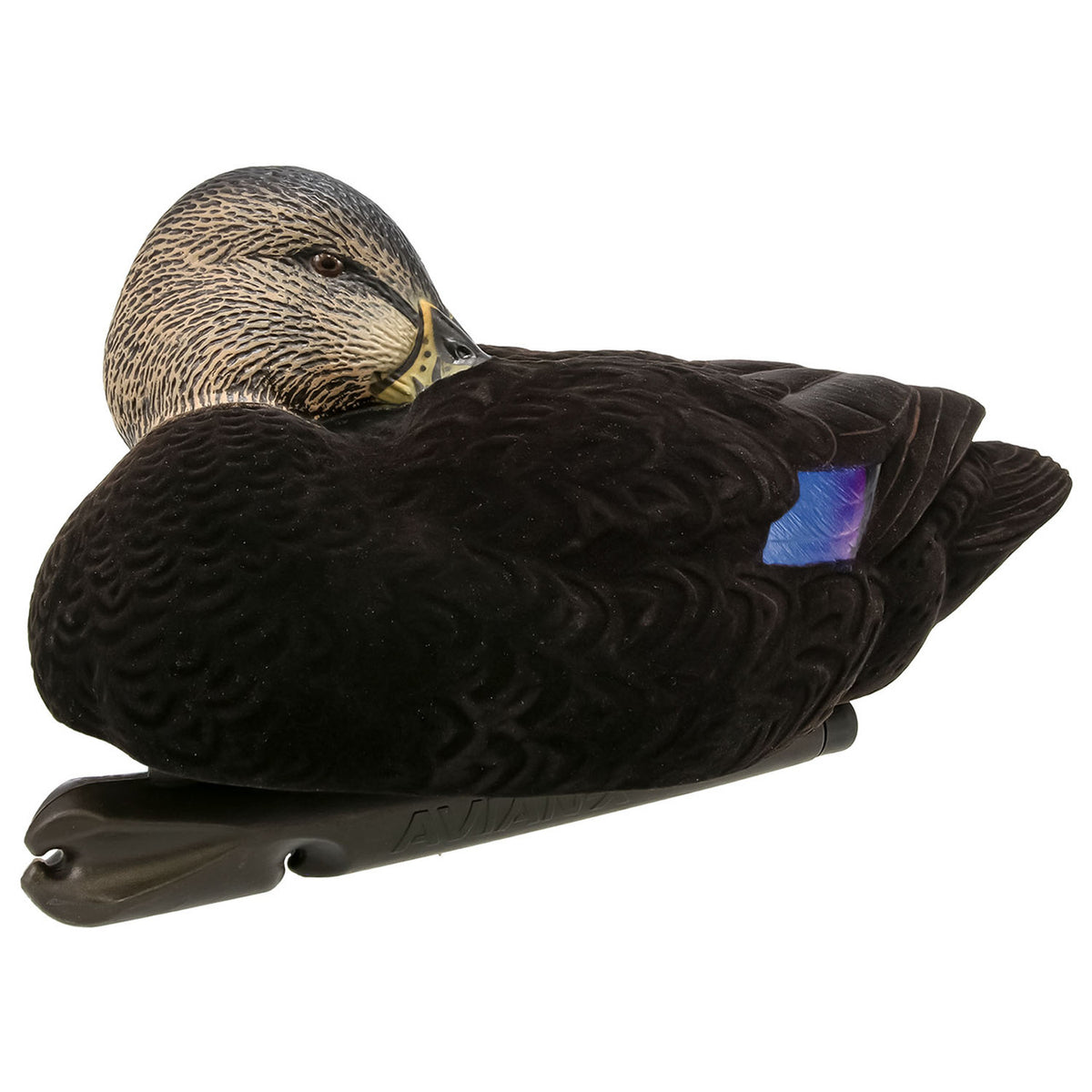 Sleeper image of the Avian-X Fully Flocked Topflight Black Duck Hen.