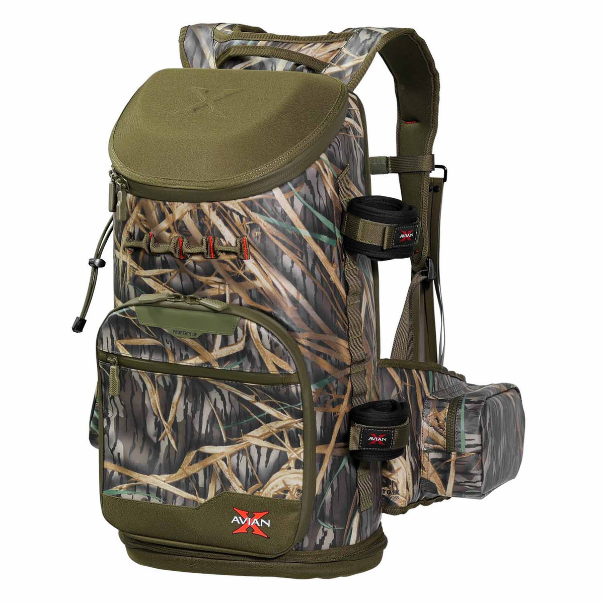 Left Angled Image of the Avian-X BA Backpack in Mossy Oak Shadow Grass