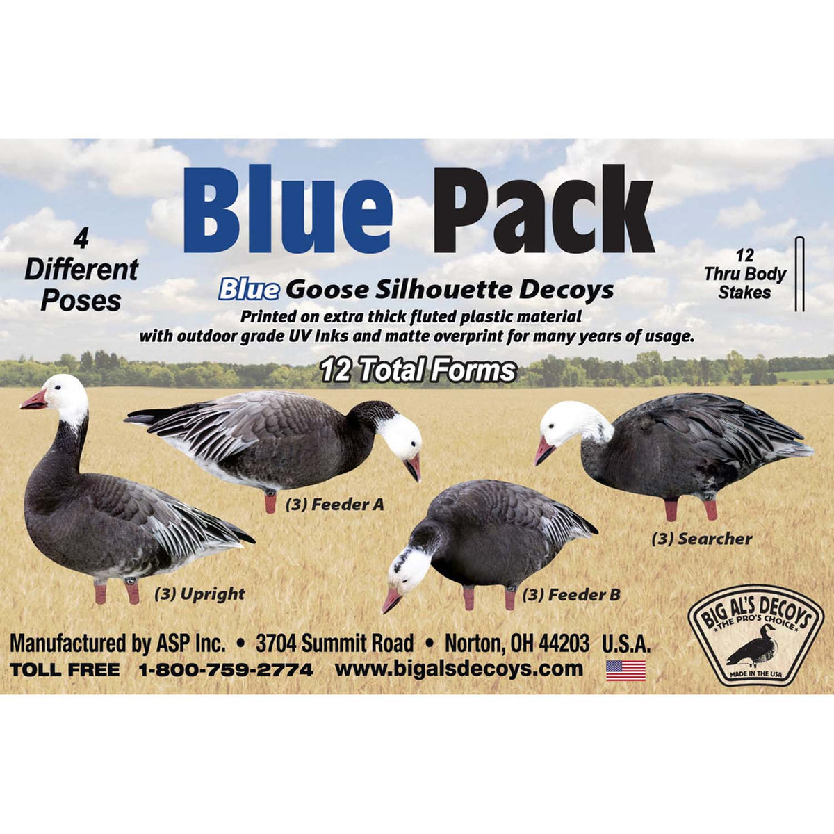 Big Al's Decoys Blue Goose Silhouette Decoys 12 Pack