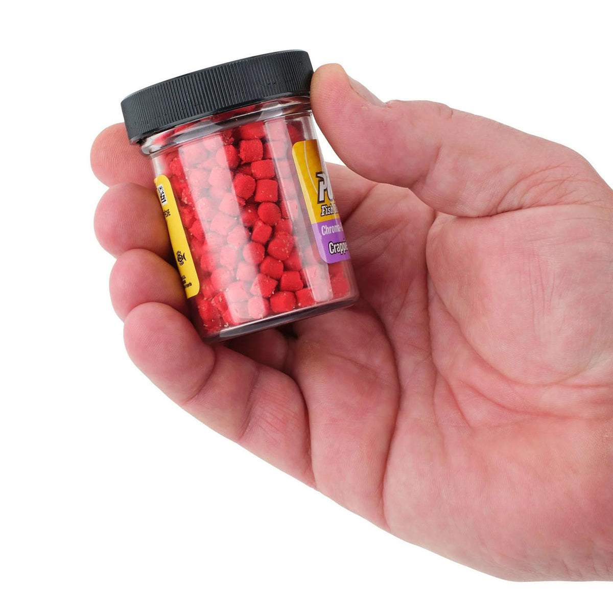 Berkley PowerBait Chroma-Glow Crappie Nibbles In-Hand Image in Glow Red
