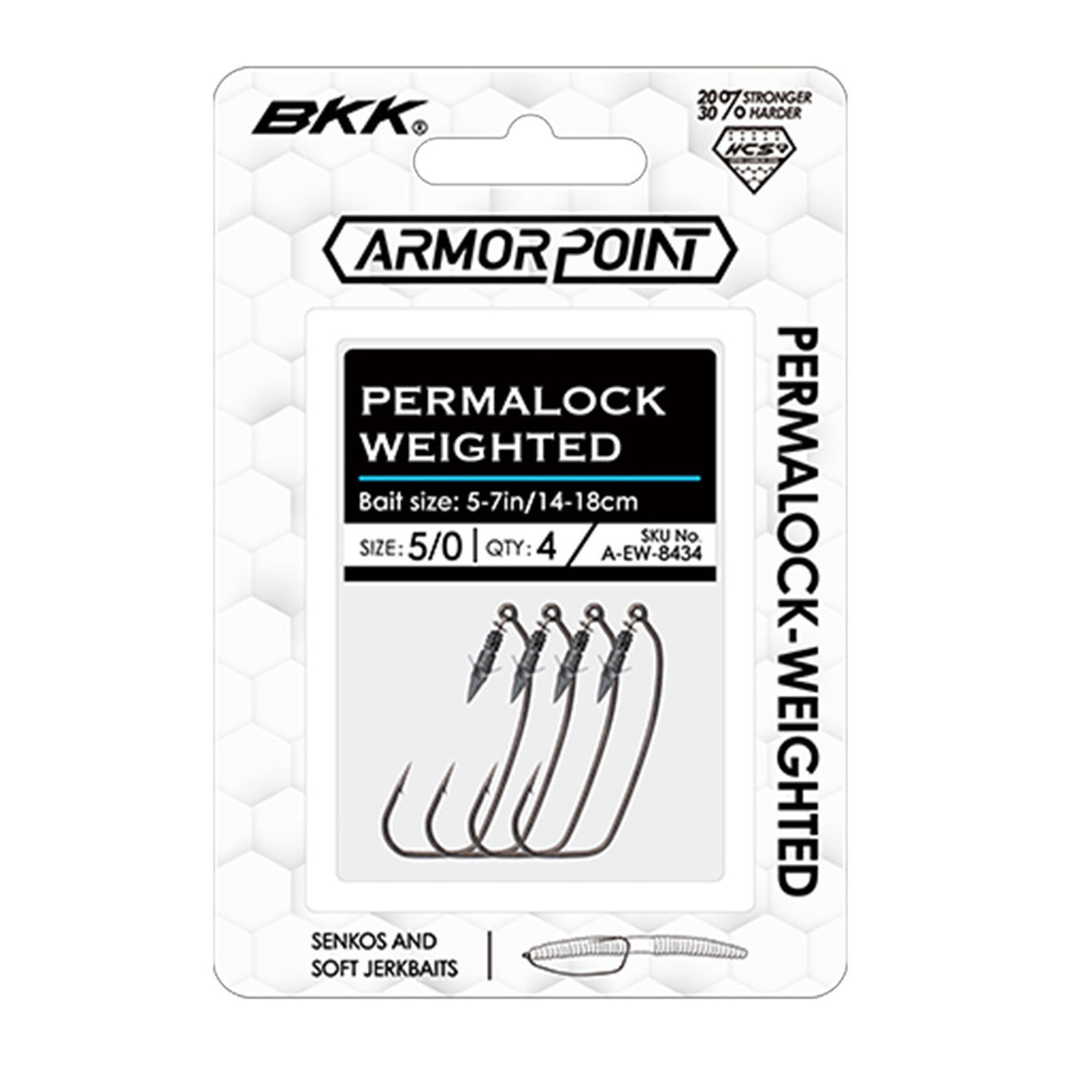 Package image of the BKK Armor Point Permalock Weighted Hooks.