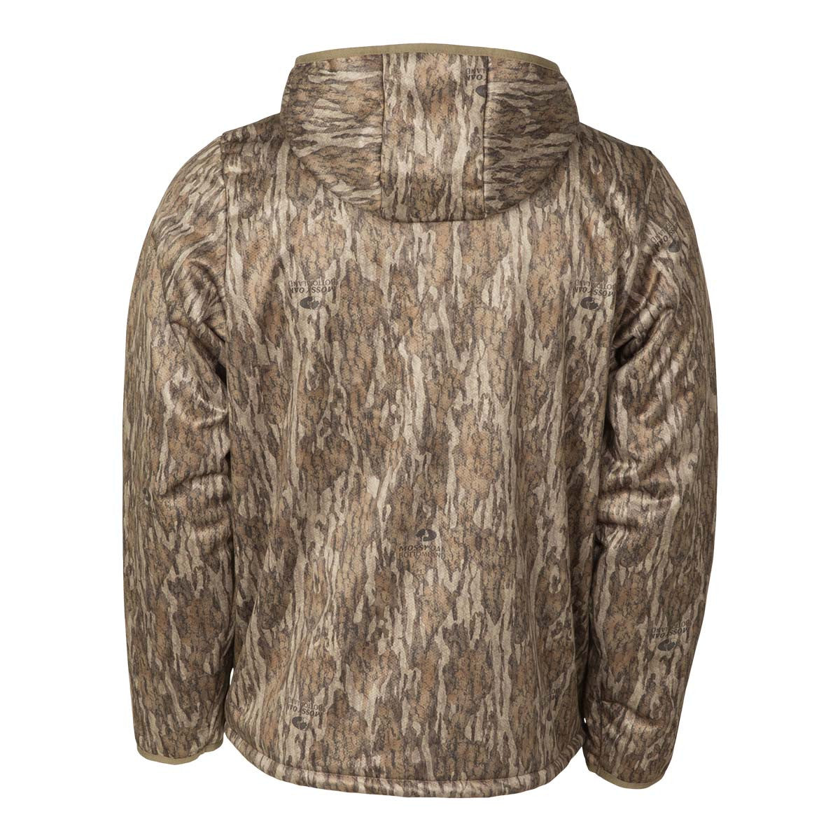 Banded Fanatech Softshell 1/2-Zip Hoodie Back Image in Mossy Oak Bottomland