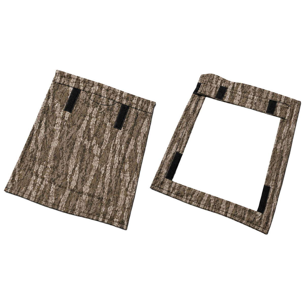 Image of the Beavertail Boat Blind Dog Door in Mossy Oak Bottomland