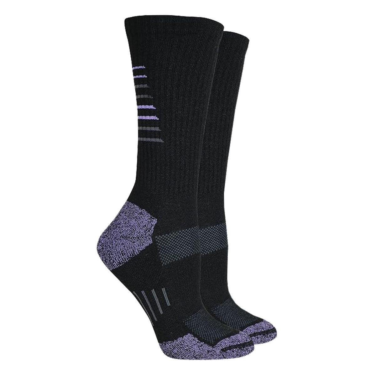 Wise Blend Women's Merino Wool Blend Hiker Crew Socks Image in Black