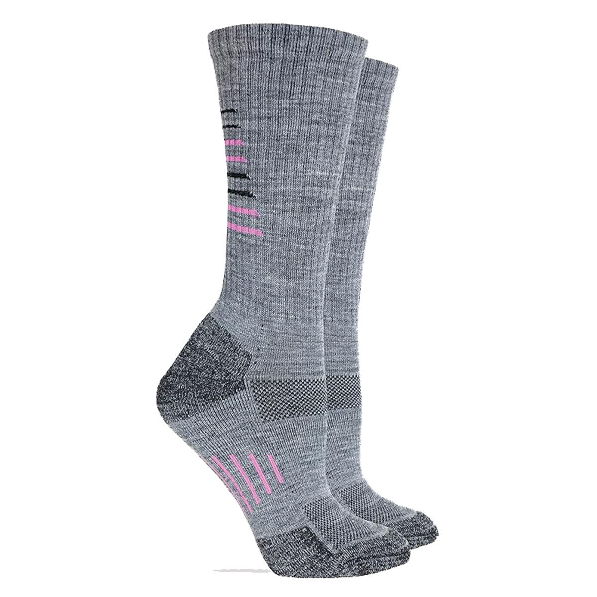 Wise Blend Women's Merino Wool Blend Hiker Crew Socks Image in Charcoal