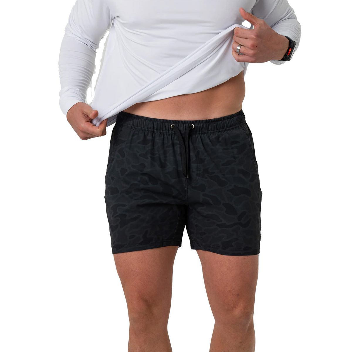 Burlebo 5.5" Athletic Shorts with Liner Main Image in Black Camo