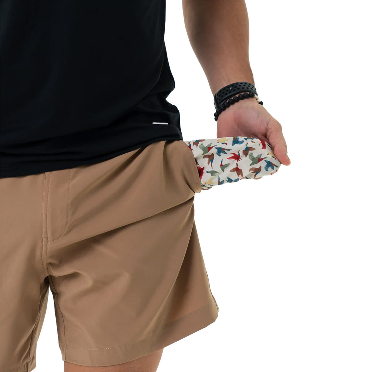 Burlebo Everyday Shorts Inside Pocket Image in Desert Tan