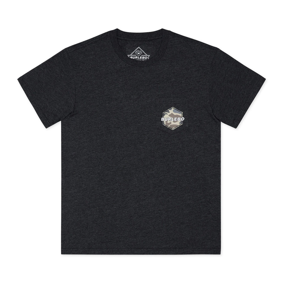 Burlebo Rad Dad Deer Camo Short Sleeve Shirt, Front, Heather Black