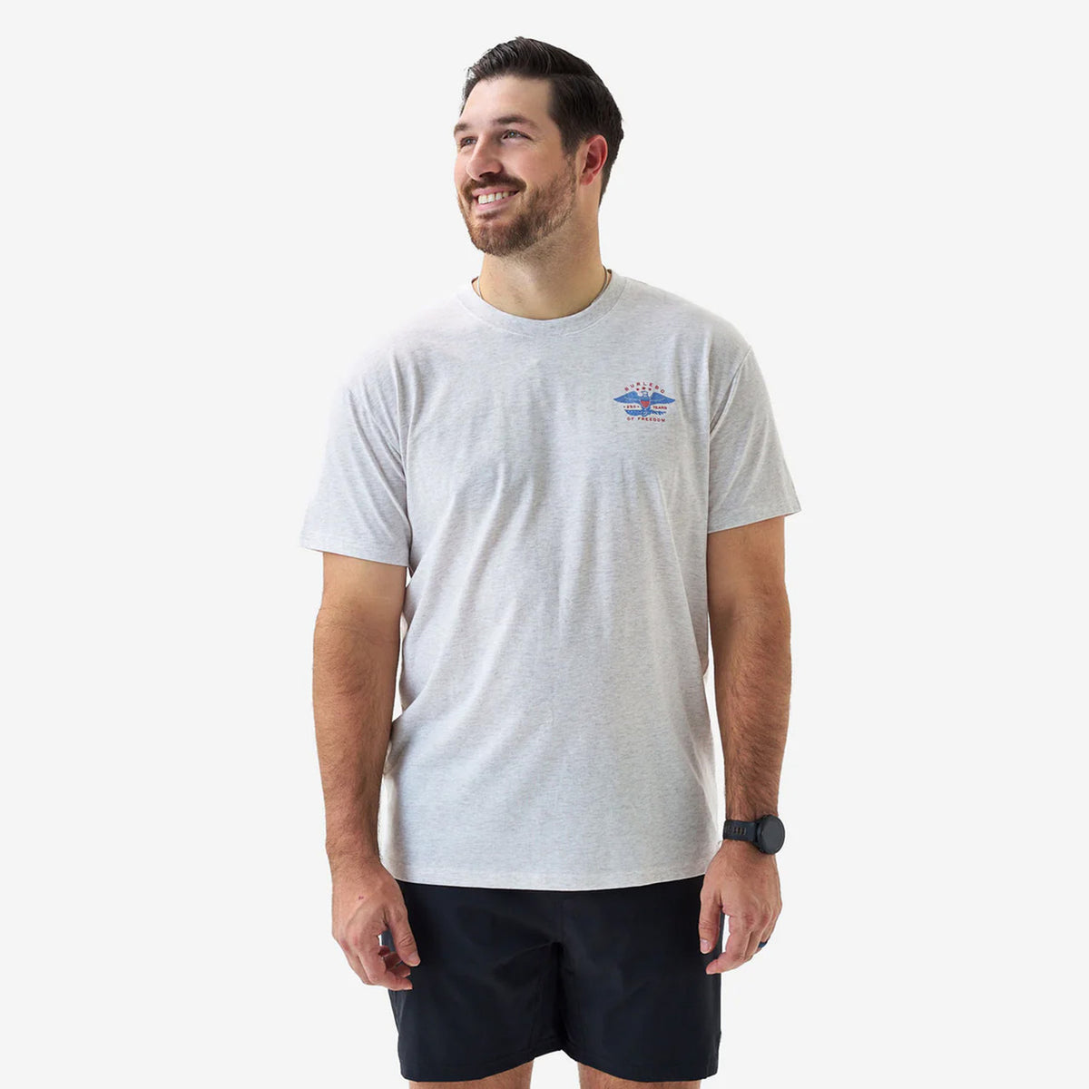 Back image of the Burlebo Eagle Outdoors Short Sleeve Tee Oatmeal.