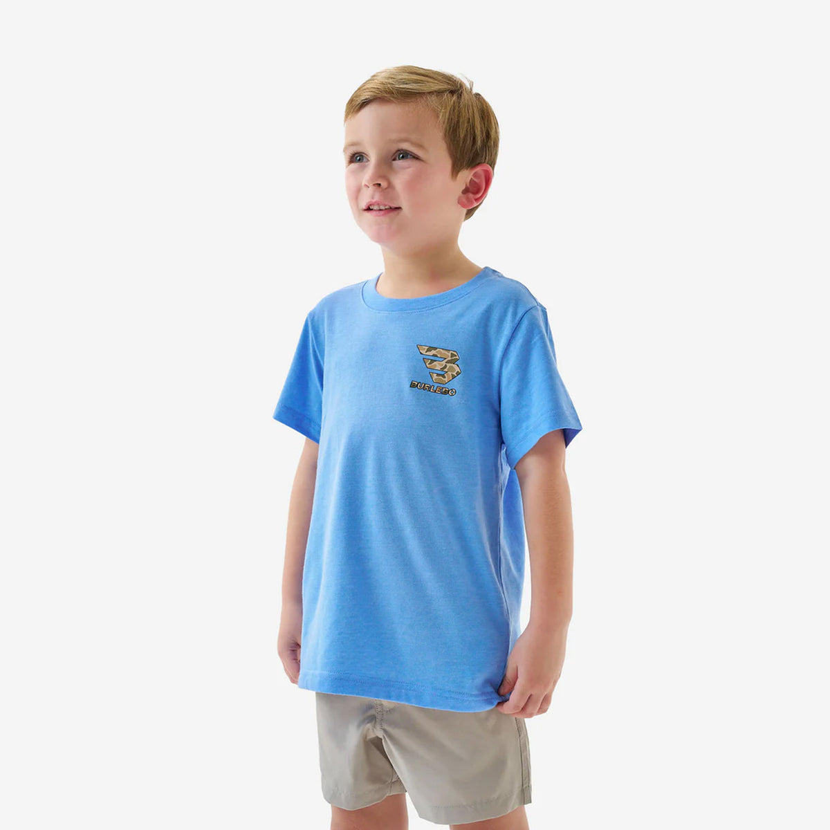 Front image of the Burlebo Youth Mallard Camo Dog Short Sleeve Tee.