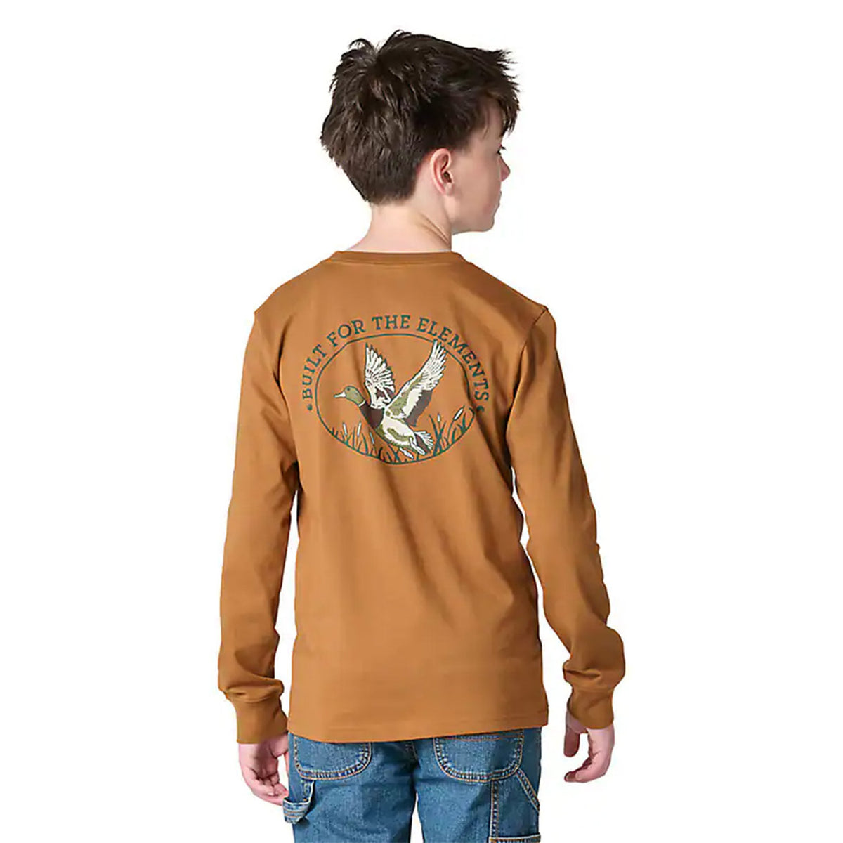 Image of the Carhartt Kids Youth Long Sleeve Duck Pocket T-Shirt.