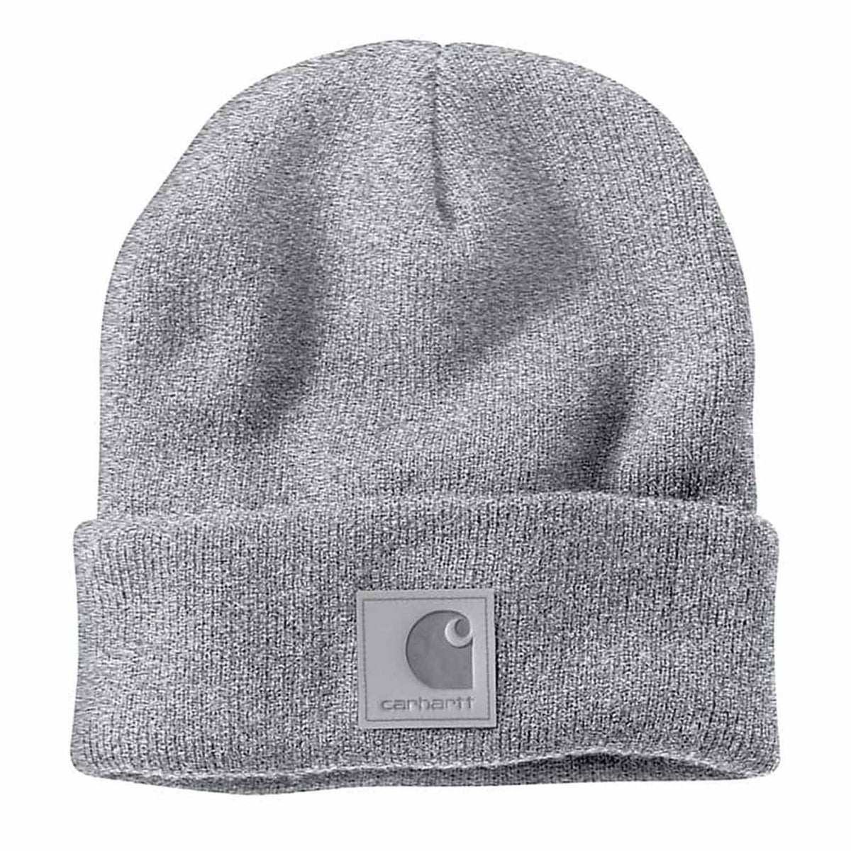 Product Image of the Carhartt Heather Gray Leatherette Watch Cap Beanie.