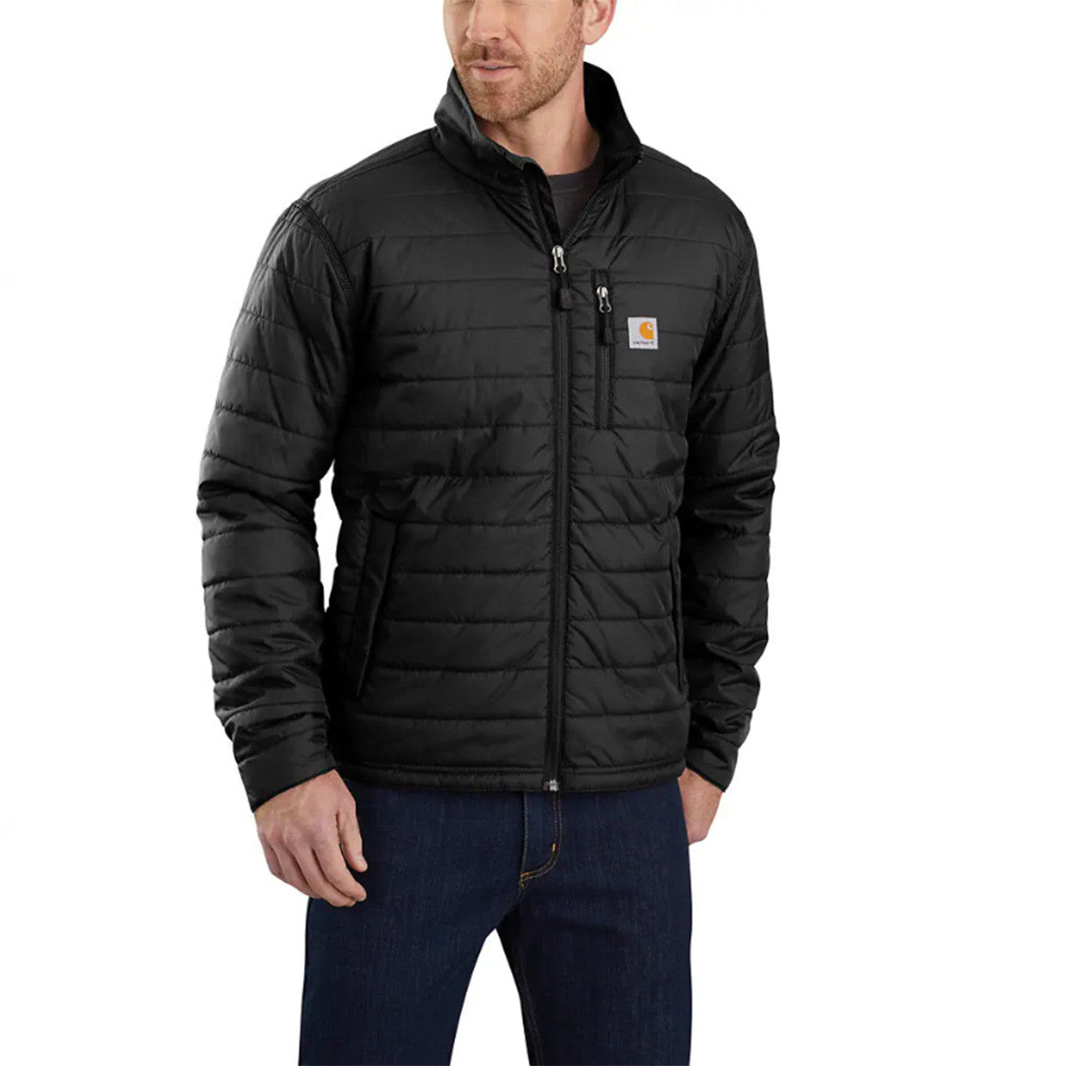 Carhartt Rain Defender Relaxed Fit Lightweight Insulated Jacket Image in Black