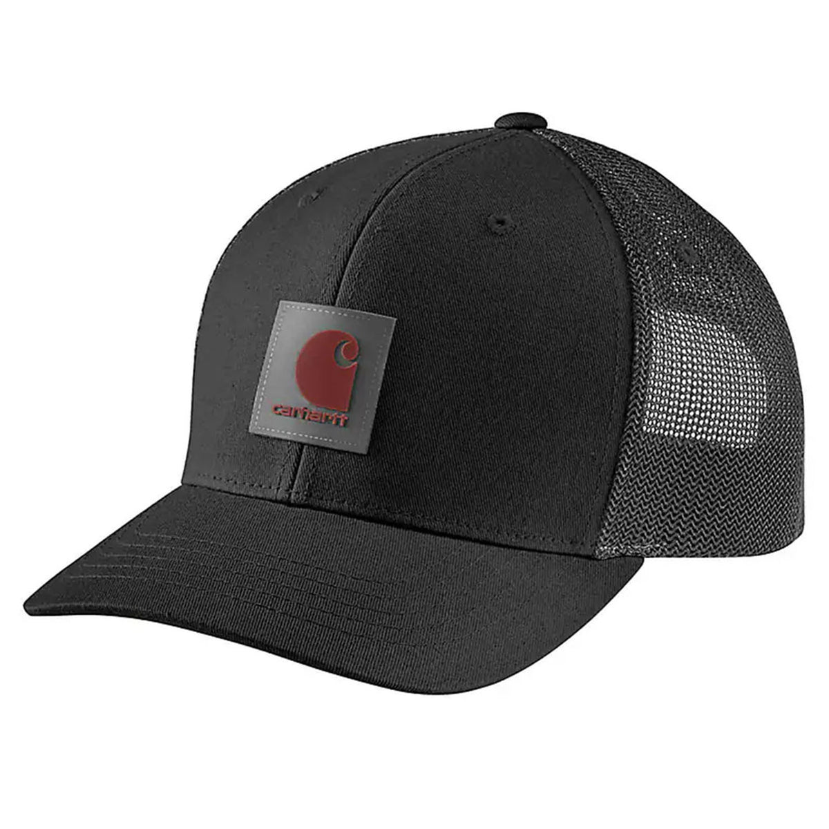 Carhartt Rugged Flex Twill Mesh-Back Logo Patch Cap image in black