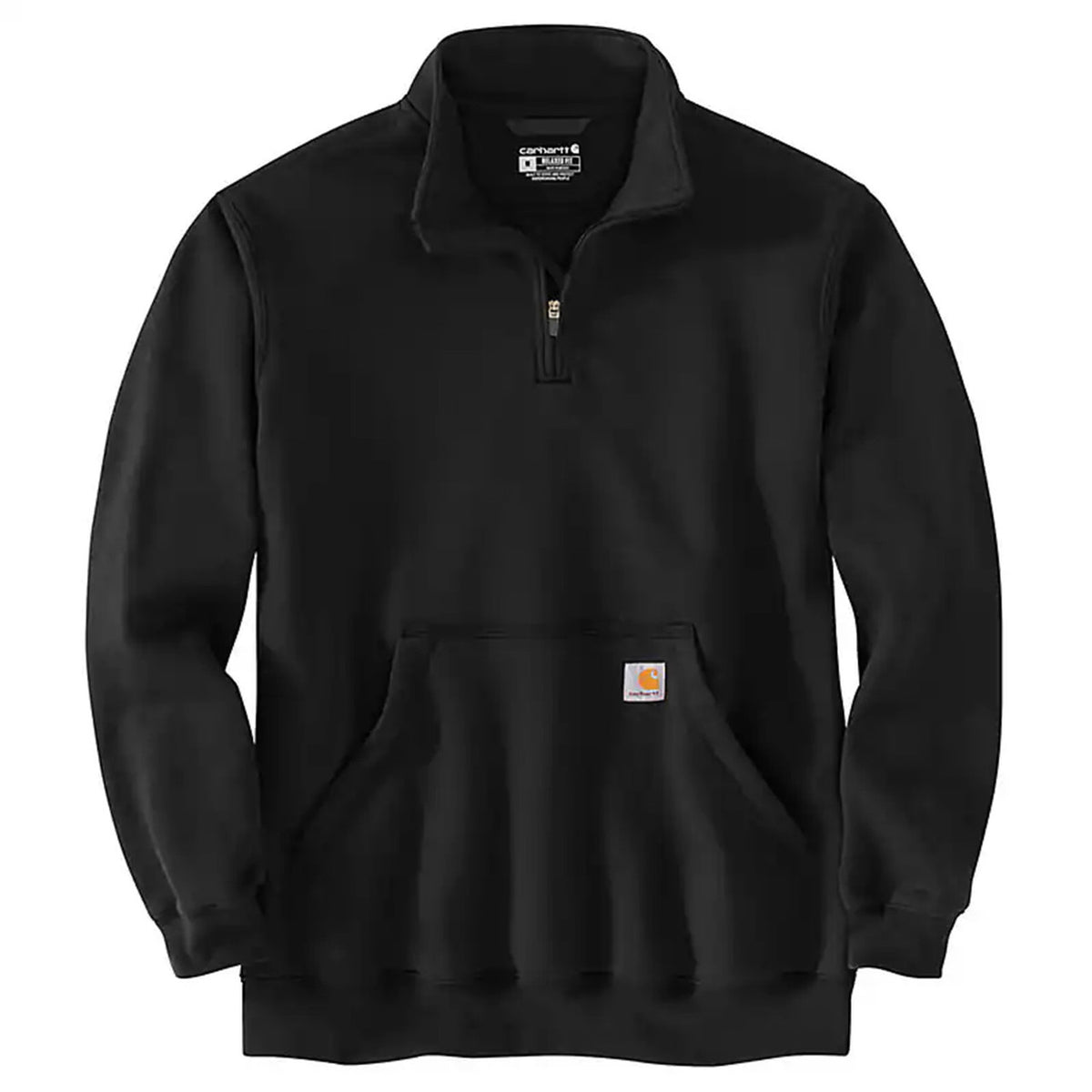 Carhartt Loose Fit Midweight Quarter Zip Mock Neck Sweatshirt image in Black