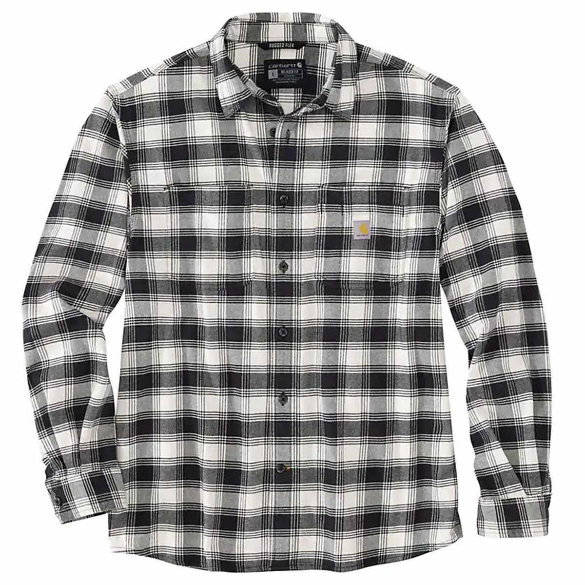 Carhartt Rugged Flex Relaxed Fit Midweight Flannel Shirt Image in Malt