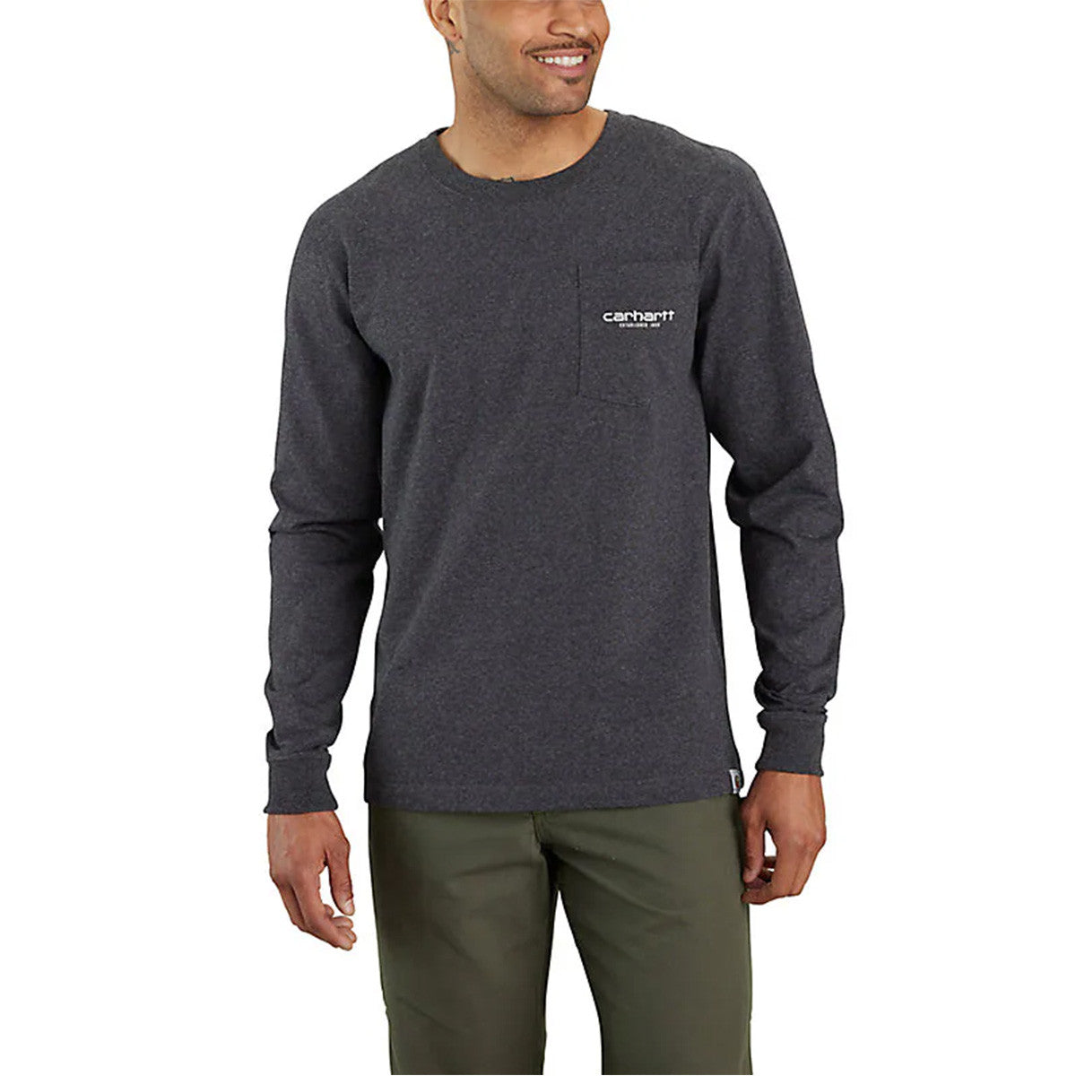 Carhartt Relaxed Fit Heavyweight Long Sleeve Pocket T-Shirt Front Image