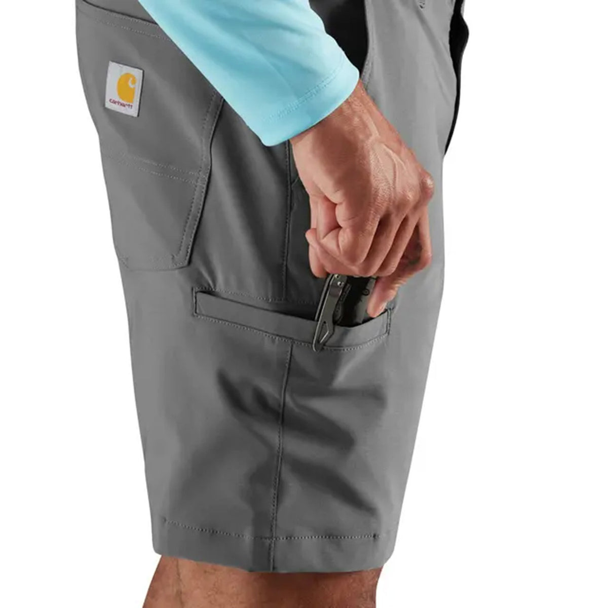 Side Pocket Image on the Carhartt Force Sun Defender Relaxed Fit Short.