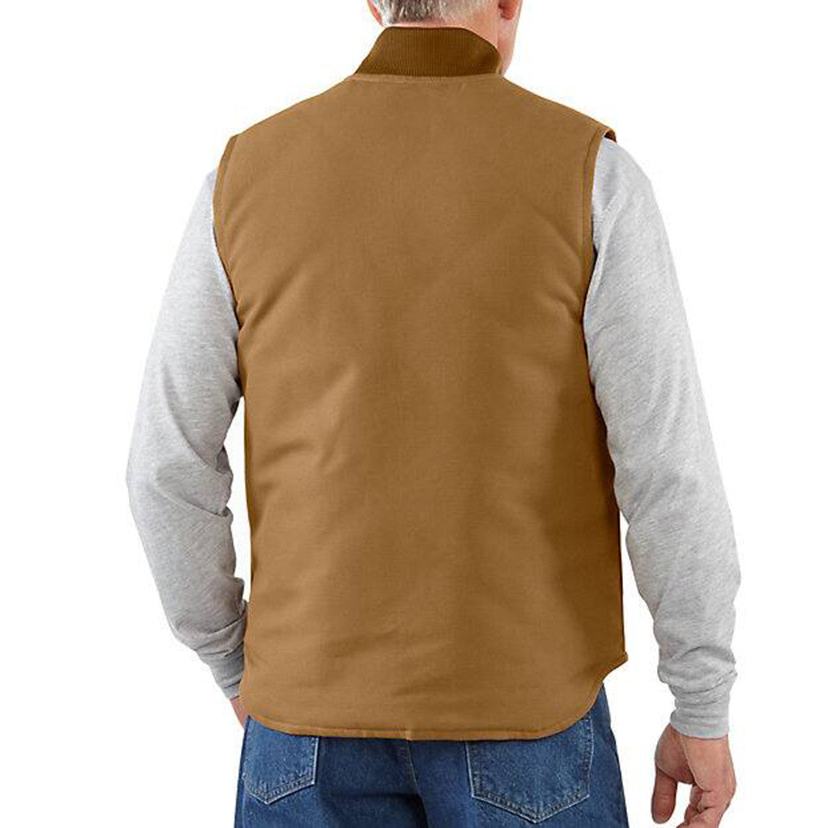 Carhartt Relaxed Fit Firm Duck Insulated Rib Collar Vest Back Image