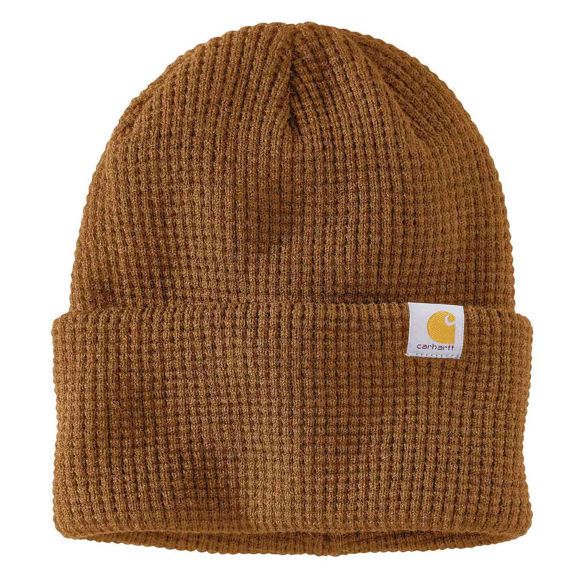Carhartt Knit Waffle Beanie Image in Carhartt Brown