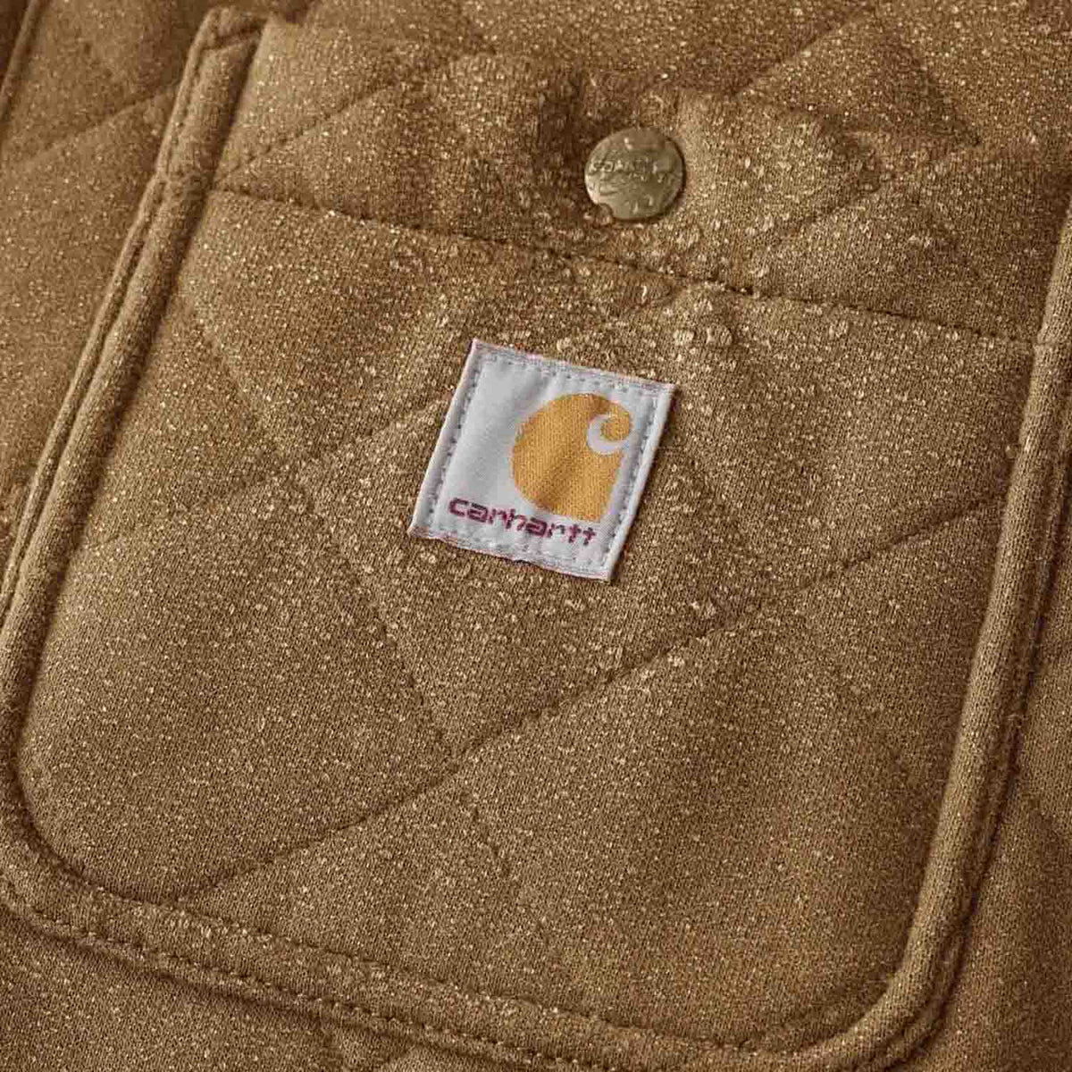 Carhartt Rain Defender Loose Fit Heavyweight Quilted Snap Front Shirt Jac Water Resistance Image