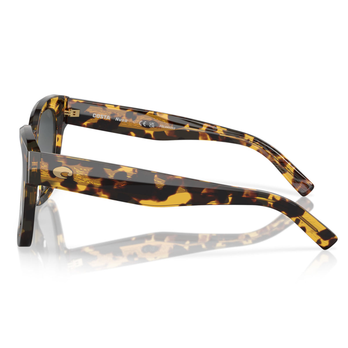 Costa Nusa Tortoise Frame with Gray Gradient Lens 580 Glass Sunglasses Side Image
